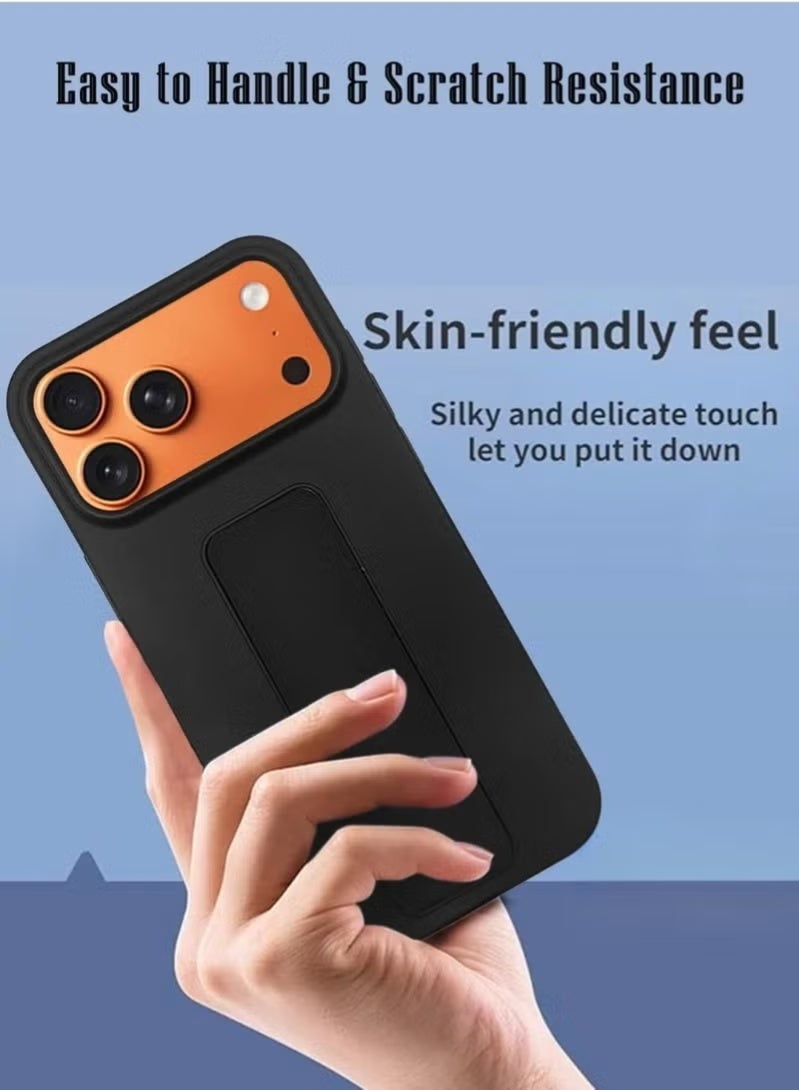 DUSALA Slim & Durable Apple iPhone 17 Pro Max Case Cover with Built-In Magnetic Hand Grip – 3-in-1 Shock-Absorbent Protective Phone Case in Sleek Black Featuring Secure Handling Grip, Stand Function & Maximum Protection – Perfect Fit for iPhone 17 Pro Max - Image 4