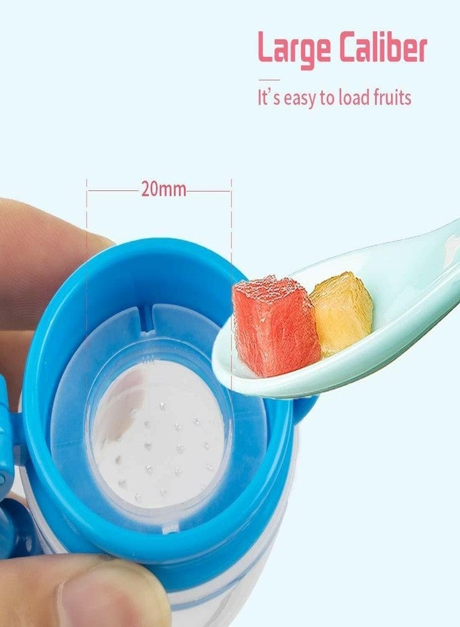 MANUHUT Silicone Baby Fruit Feeder and Pacifier, 6-12 Months, BPA Free, Pack of 2,Blue, Yellow - Image 3