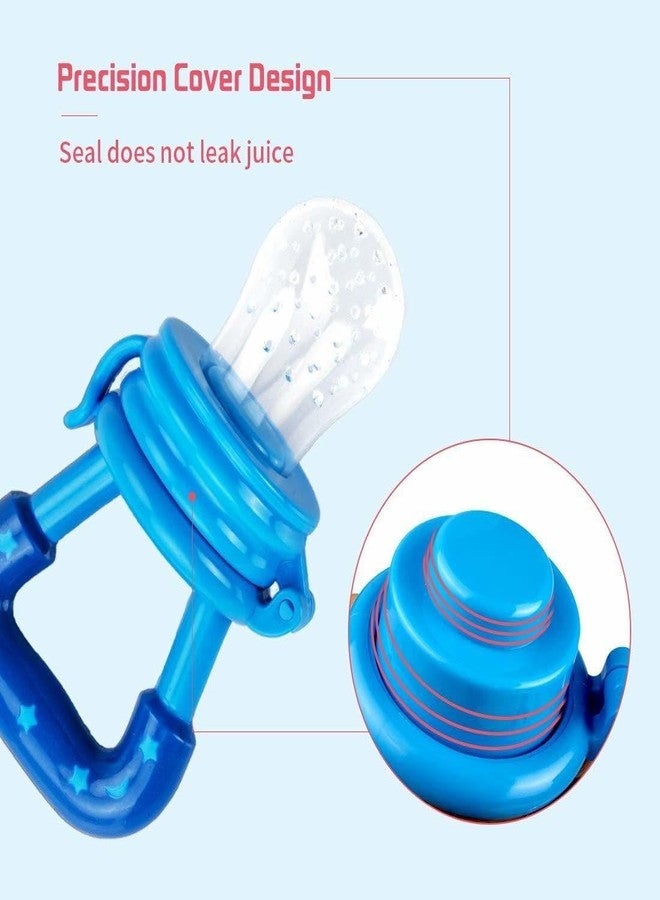 MANUHUT Silicone Baby Fruit Feeder and Pacifier, 6-12 Months, BPA Free, Pack of 2,Blue, Yellow - Image 2