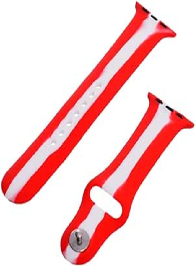 Generic Silicone Adjustable And Expandable Watch Strap With Colorful Design For Unisex Compatible With Smart Watches 38/40/41 MM - Multicolor