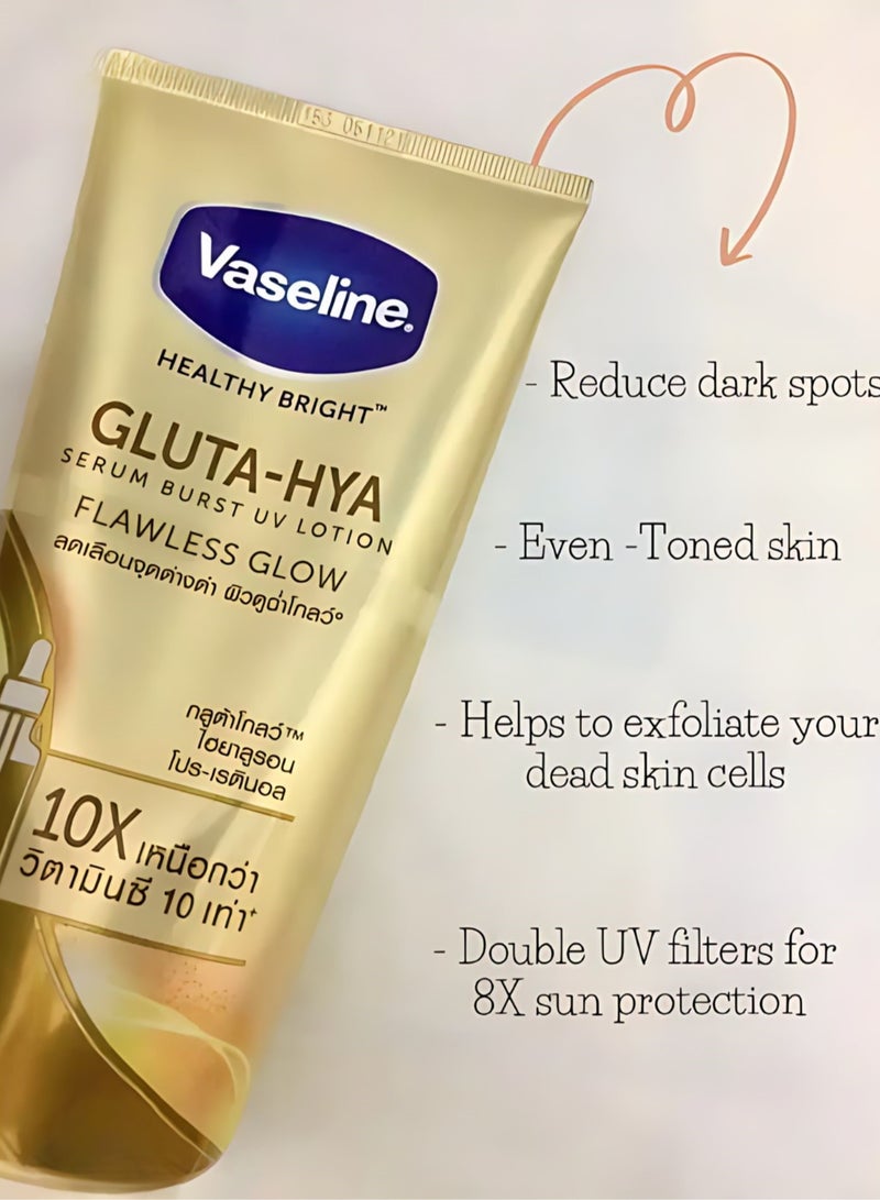 Vaseline Healthy Bright Gluta-Hya Serum Burst UV Lotion Flawless Bright 330ml - Image 2