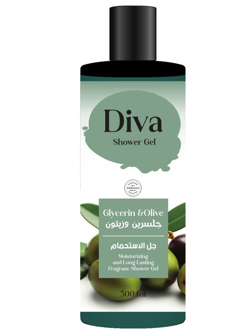 ديفا جل استحمام بجلسرين و زيتون 500 مل