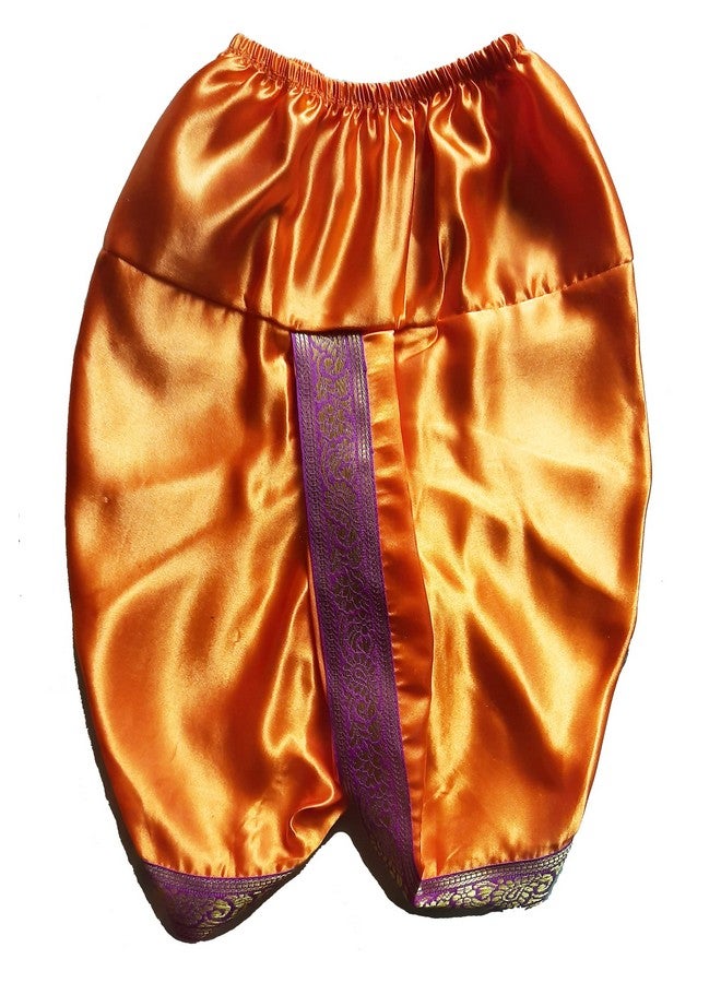 Pakhi Little Krishna Dress For Kids - Fresh Style - Classical Theme Set - Orange and Purple - Image 3
