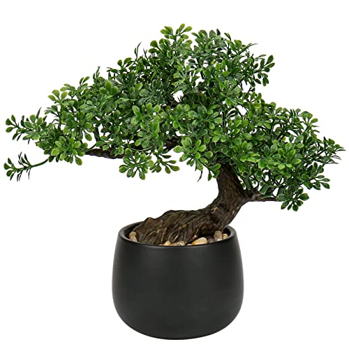 Briful Artificial Bonsai Tree Juniper Faux Plants Indoor Fake Plants Decor with Ceramic Pots for Home Table Office Desk Bathroom Shelf Bedroom Living Room Farmhouse Decorations - Image 1