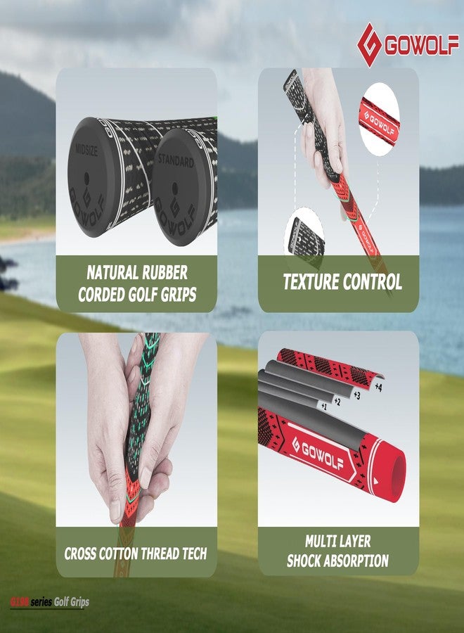 Gowolf Golf Grip Cord Rubber Multi-compound Golf Driver Irons Club Choose 13 Grips with 15pcs Tapes Or Full Kit choose one (Red（13 grips with kit), Standard) - Image 3