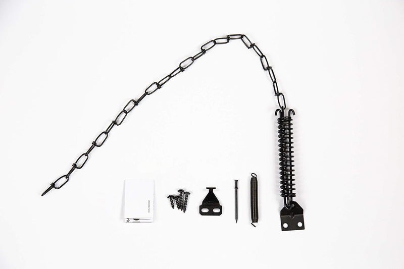 Certified Black Storm Door Wind Chain Kit, Protects Storm Door Closer and Hinges from High Winds