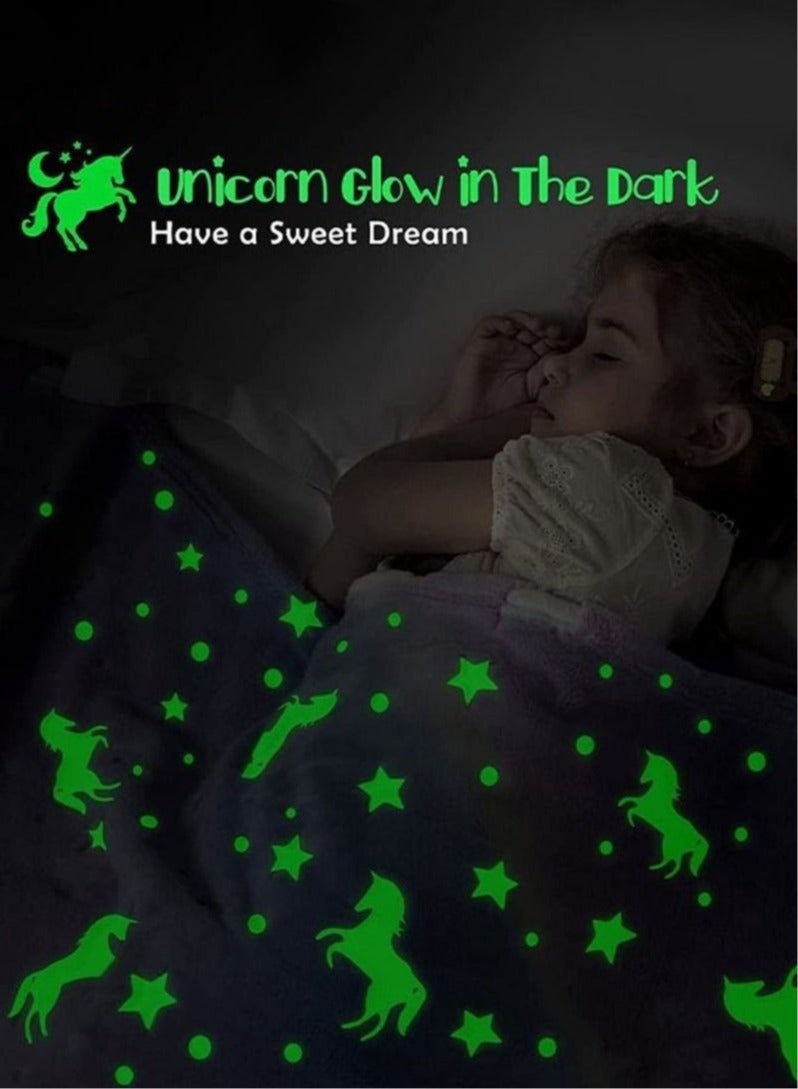 MIXDE Glow Throw Blanket For Kids, Luminous Unicorn Blanket 130*150cm - Image 5
