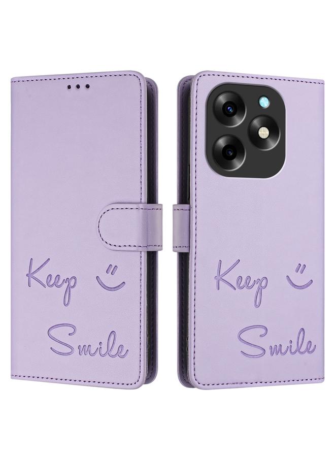 S-TOP Case For itel S23+ Smile Embossing RFID Leather Phone Case - Image 3