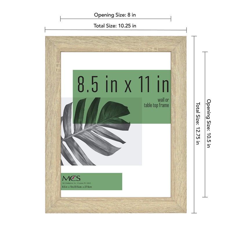 MCS Studio Gallery 8.5x11 Picture Frame Natural Woodgrain  Rectangle Photo Frame for Photos  Posters & Art Prints & Easel for Tapletop Display (2-Pack) - Image 4