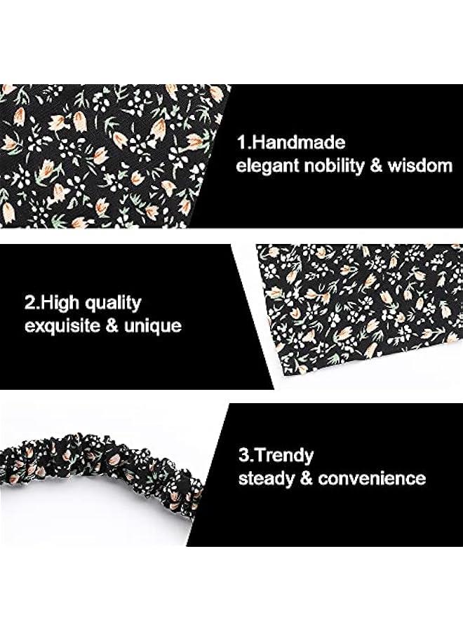 8 Pcs Floral Elastic Hair Scarf Headband,Women Bandana Head Kerchief, Print Triangle Hair Kerchief for Women Girls - Image 3