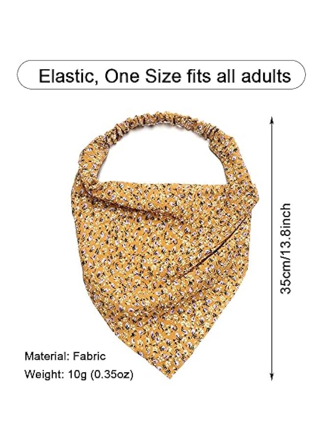 8 Pcs Floral Elastic Hair Scarf Headband,Women Bandana Head Kerchief, Print Triangle Hair Kerchief for Women Girls - Image 4