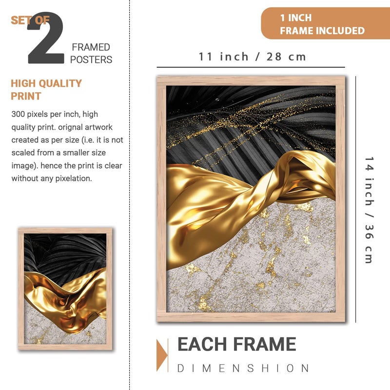 kotart Paintings Modern Art Wall Decor Framed Paintings for Bedroom Living Room Framed Wall PostersPaintings with Frame Paintings for Wall Decoration New071 11x14 inch Set of 3 - Image 2