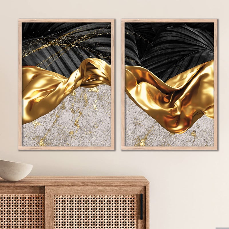 kotart Paintings Modern Art Wall Decor Framed Paintings for Bedroom Living Room Framed Wall PostersPaintings with Frame Paintings for Wall Decoration New071 11x14 inch Set of 3 - Image 1