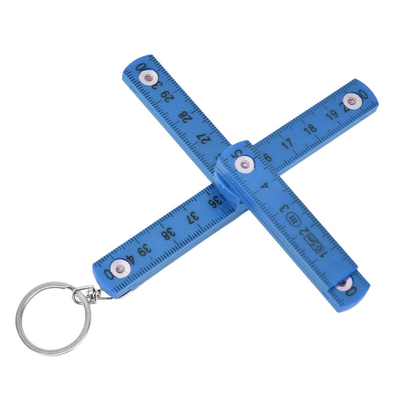 AQXREIGHT 2Pcs Portable Folding Ruler 0.5m ABS Keyhole Tool for Carpentry and Tile Laying Blue - Image 1