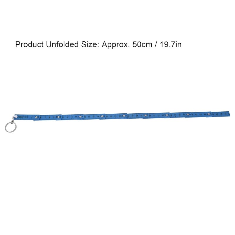 AQXREIGHT 2Pcs Portable Folding Ruler 0.5m ABS Keyhole Tool for Carpentry and Tile Laying Blue - Image 4