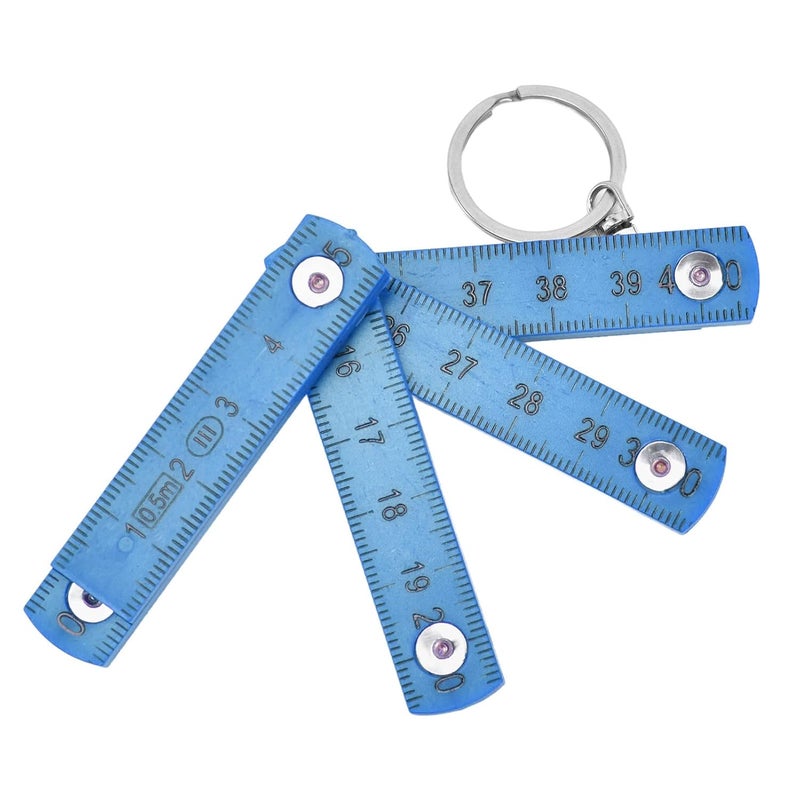 AQXREIGHT 2Pcs Portable Folding Ruler 0.5m ABS Keyhole Tool for Carpentry and Tile Laying Blue - Image 5