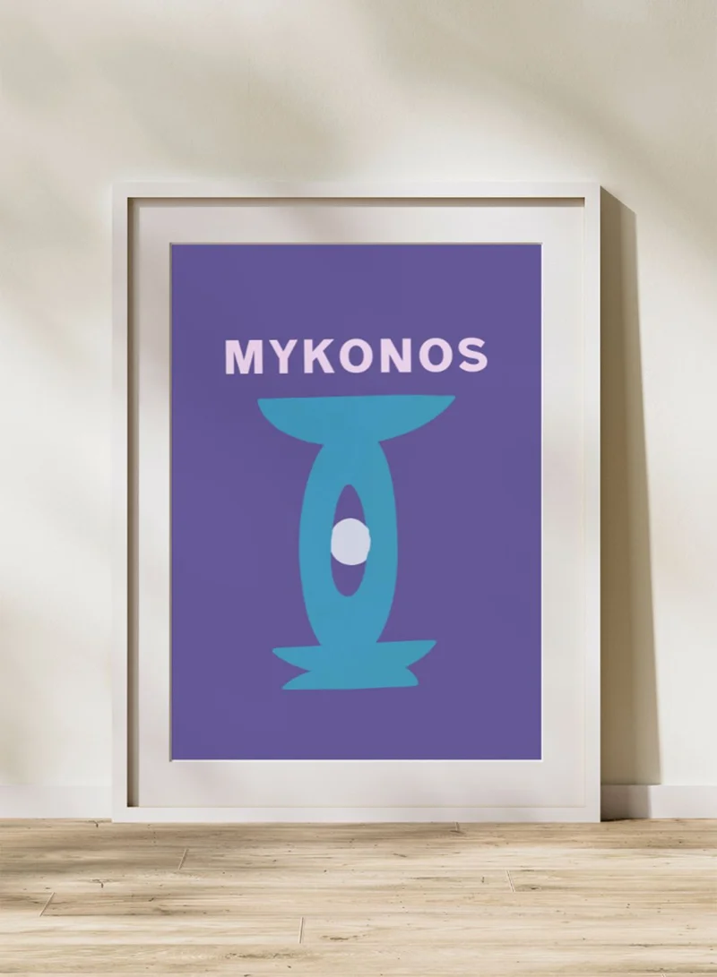 Flamingo Candles Mykonos Vacay Vibes Wall Print (A4 Size)