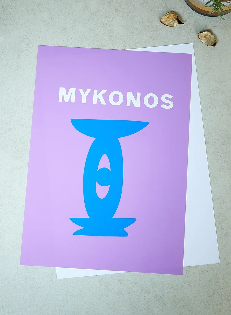 Flamingo Candles Mykonos Vacay Vibes Wall Print (A4 Size)