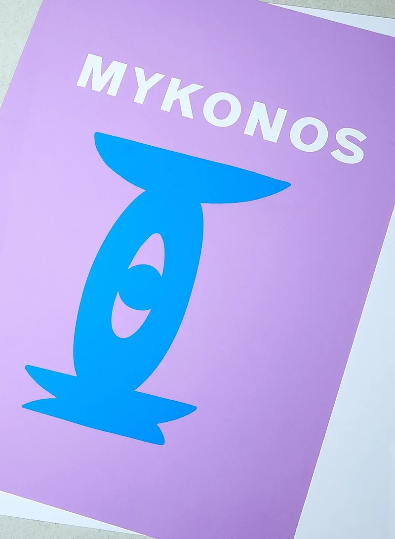 Flamingo Candles Mykonos Vacay Vibes Wall Print (A4 Size)