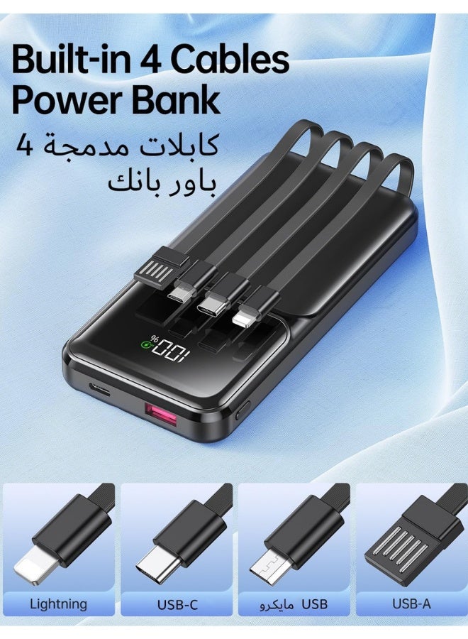 Chase Up Portable Charger with Built in Cable-20000mAh Fast Charging 22.5W Slim Power Bank USB C LED Display Travel Battery Pack 5 Outputs & 3 Inputs for iPhone, Samsung, iPad etc - Image 4