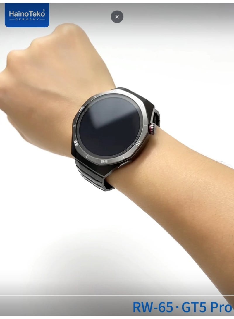Haino Teko GT5 PRO Smart Watch , With Large HD AMOLED Display , Water Resistant , Supports Tapping and Receiving Calls , Supports Tracking Features and Many Health Features , 3 Straps Attached to Switch Between - Image 3