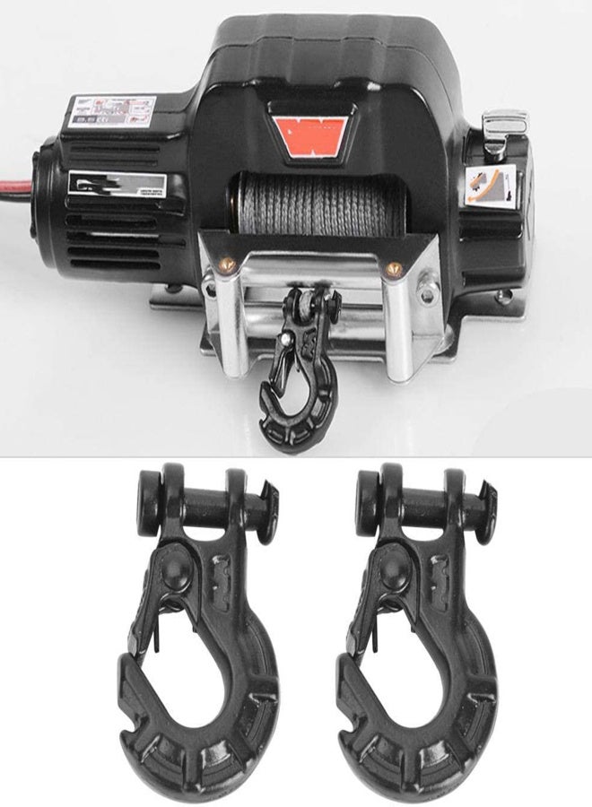 Remote Control Trailer Hook, 2PCS Durable Metal Winch Hook Trailer Hook Replacement for 1/10 TRAX4 Axial SCX10 90046 90047 RR10 Car Model Accessories - Image 2