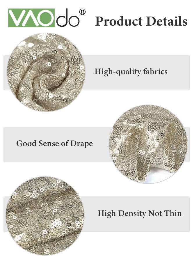 VAOdo 3 Packs Silver Sequin Table Runner, Home Decor Table Cloth, Glitter Runner for Birthday Party Supplies Decorations Wedding Bachelorette Holiday Celebration Bridal Shower Baby Shower Gold - Image 5
