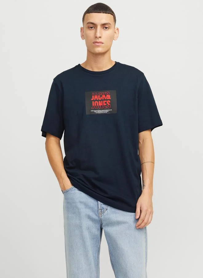 JACK & JONES Logo Print Crew Neck T-Shirt