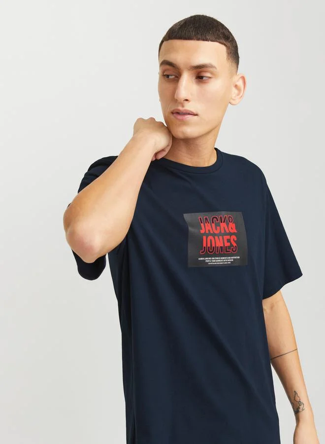 JACK & JONES Logo Print Crew Neck T-Shirt