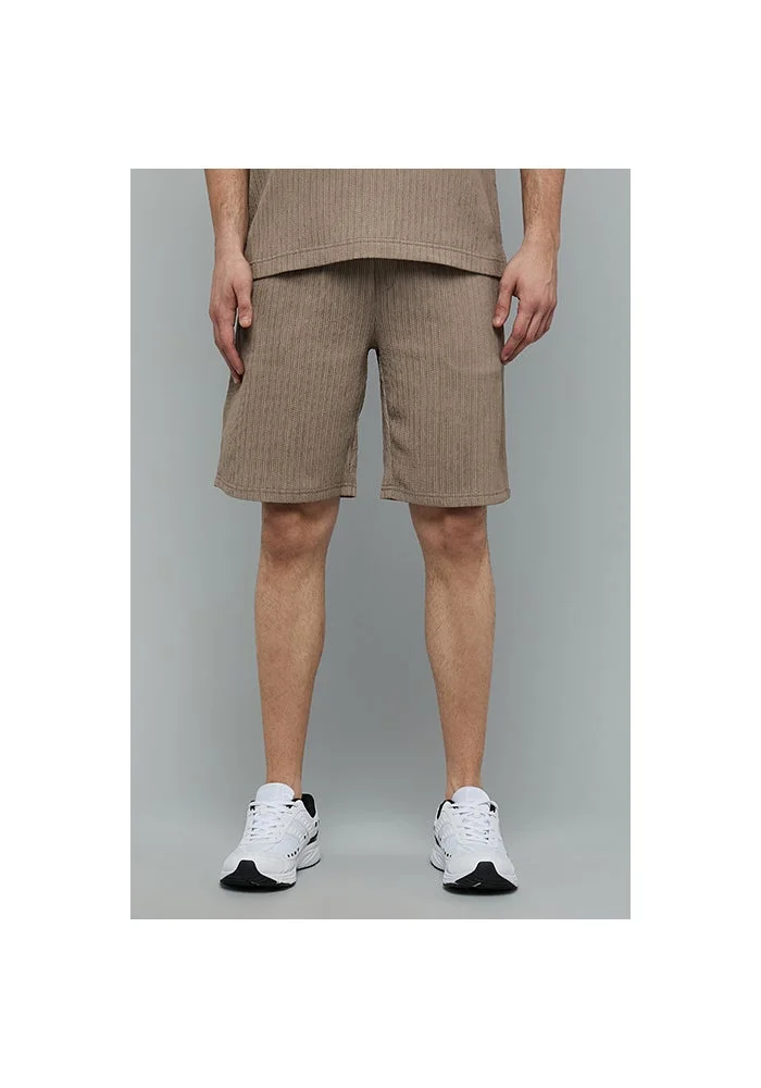 أر أند بي Textured Shorts with Drawstring Waist