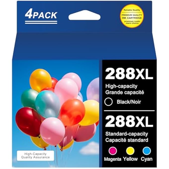 FOR 288XL INK CARTRIDGES 4 PACK REMANUFACTURED FOR EPSON 288 XL T288 T288XL INK CARTRIDGES COMBO PACK TO USE FOR EXPRESSION HOME XP-440 XP-330 XP-340 XP-430 XP-434 - Image 1
