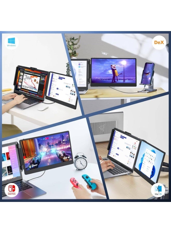 V2COM Portable Laptop Screen Extender-S1 Slim 14" IPS FHD 1080P Extended Portable Monitor for Laptop,TYPE-C Travel Laptop Monitor Extender - Image 2