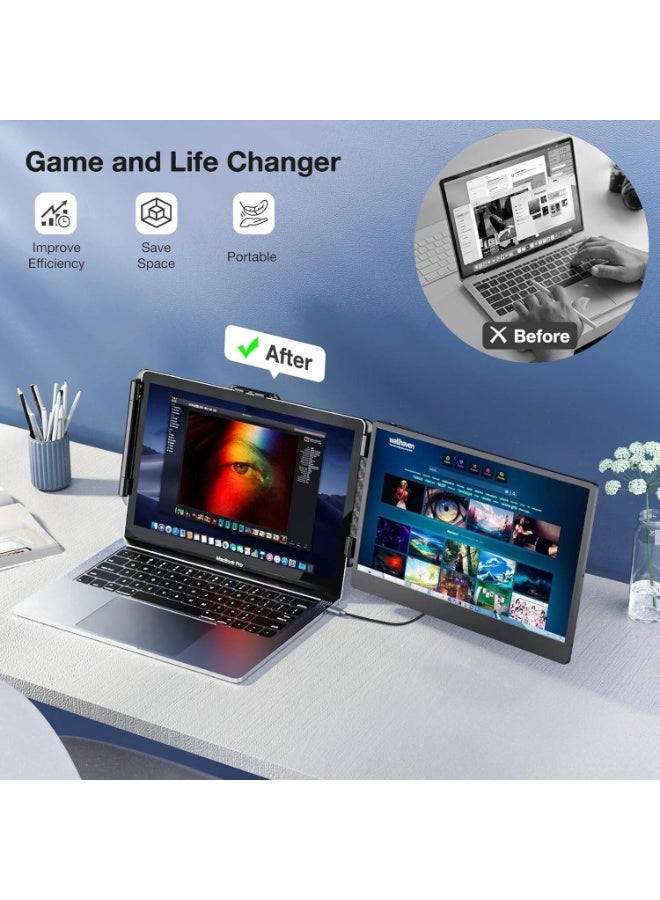 V2COM Portable Laptop Screen Extender-S1 Slim 14" IPS FHD 1080P Extended Portable Monitor for Laptop,TYPE-C Travel Laptop Monitor Extender - Image 5