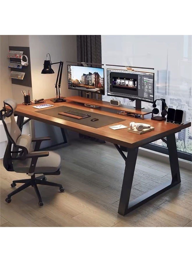 جدول الكمبيوتر ، مكتب مكتب بسيط ، مكتب دراسة وكتابة ، مكتب ألعاب عالي الجودة ، مناسب لغرفة دراسة المكتب المنزلي ، 120 * 60 * 75 سم (بني YN096A) - Image 2