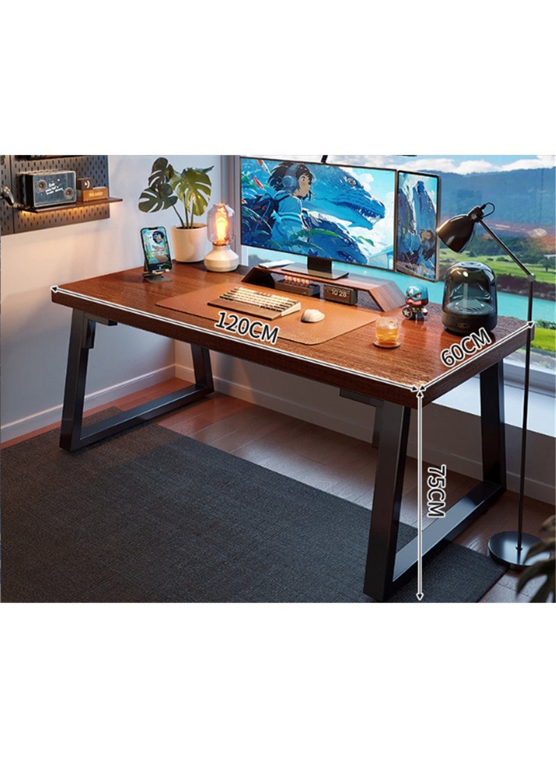 جدول الكمبيوتر ، مكتب مكتب بسيط ، مكتب دراسة وكتابة ، مكتب ألعاب عالي الجودة ، مناسب لغرفة دراسة المكتب المنزلي ، 120 * 60 * 75 سم (بني YN096A) - Image 4