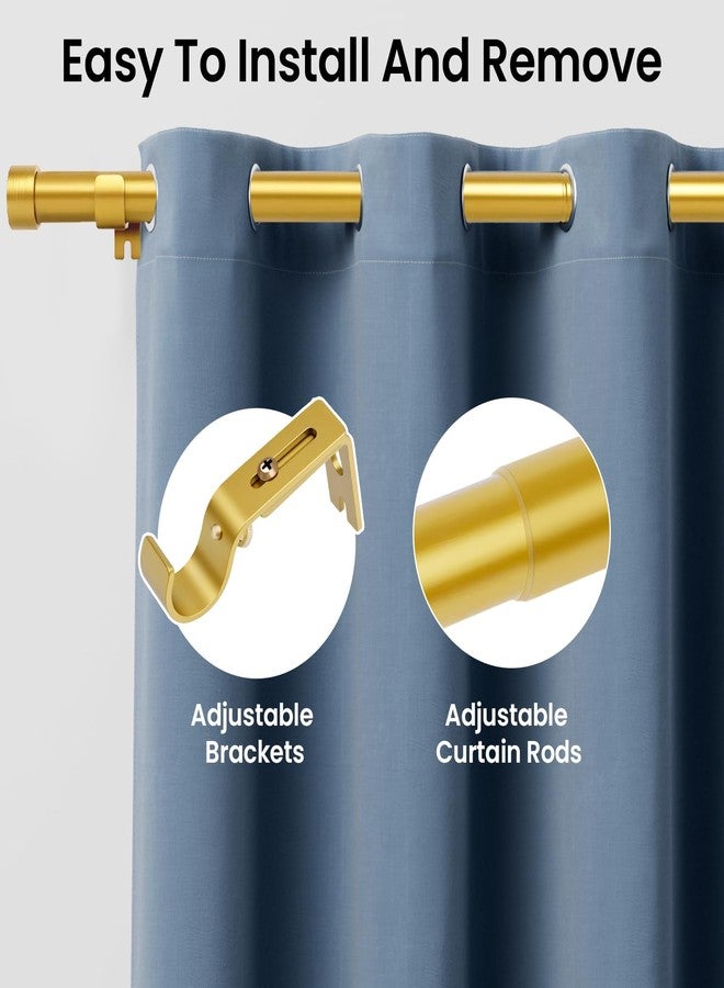 Hoople Heavy Duty Curtain Rod, 32-144 Inch Adjustable, 1 Inch Diameter Extra Long Metal Drapery Rod with Decorative Finials, Warm Gold Finish Window Treatment Rods for Wide Windows and Sliding Glass Doors - Image 4