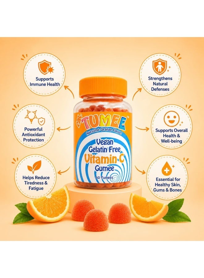 MR.TUMEE Mr. TUMEE Vitamin C Gummies for Kids – Orange Flavor, Vegan, Gelatin-Free, 60 Gummies - Image 3