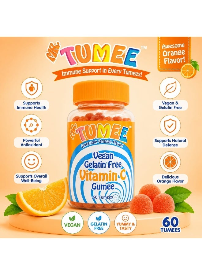 MR.TUMEE Mr. TUMEE Vitamin C Gummies for Kids – Orange Flavor, Vegan, Gelatin-Free, 60 Gummies - Image 1