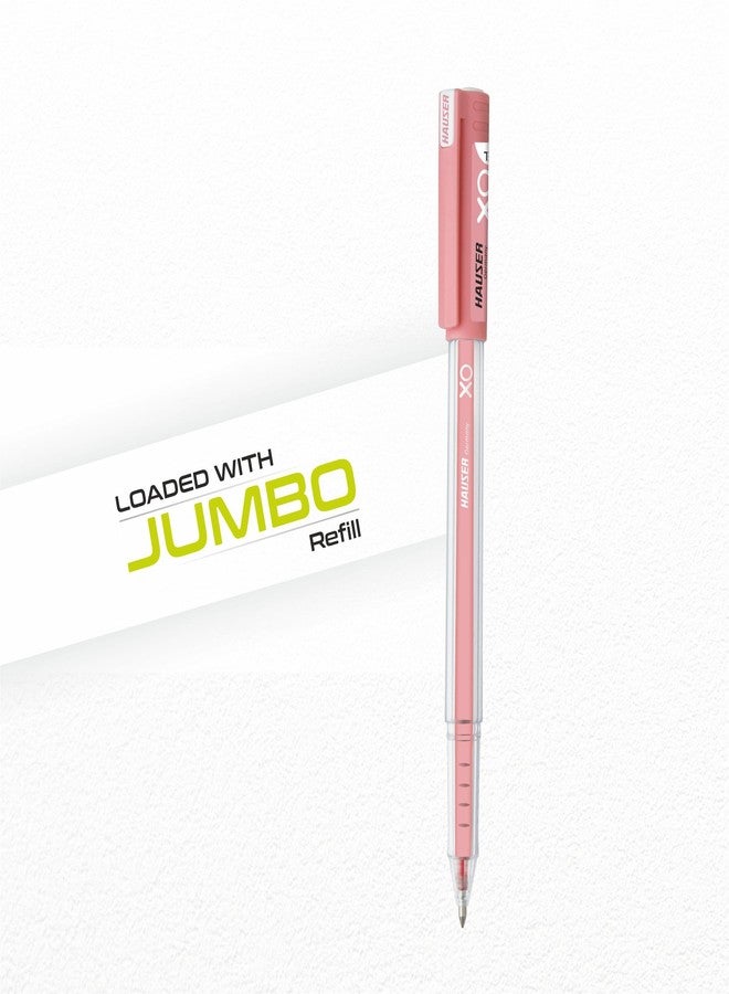 Hauser Xo Jumbo Gel Pen | Loaded With Jumbo Refill | Low-Viscosity Ink System | Quick Dry Ink | Transparent Body Type | Smooth, Sturdy & Refillable Pen | Red, Set Of 10 Pens - Image 4