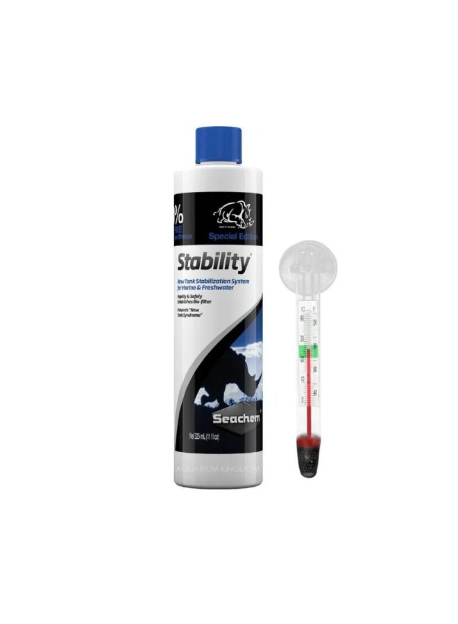 سي تشيم استقرار سيشيم - ينشئ مرشحًا حيويًا ويمنع متلازمة الخزان الجديدة في أحواض المياه العذبة والبحرية - 100 مل / 250 مل / 325 مل / 500 مل + مقياس حرارة زجاجي قصير مجانًا - Image 4