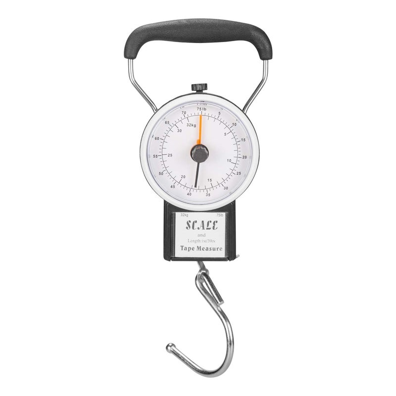 AMBSS SYS Manual Luggage Suitcase Scale with Built-in Tape Measure Weighs Bags to 75lbs.- Up to 39" Long - Black-One Size - Image 1