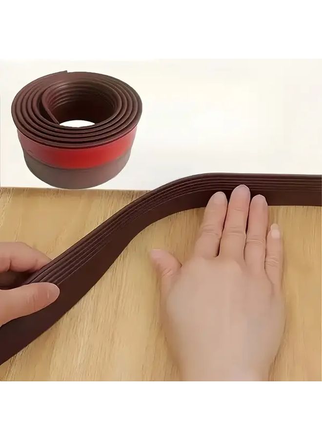 36mm Brown Door Seal Strip 39 37 Inch Self Adhesive Sound Insulation Anti Insect Dust Wind Resistant - Image 1