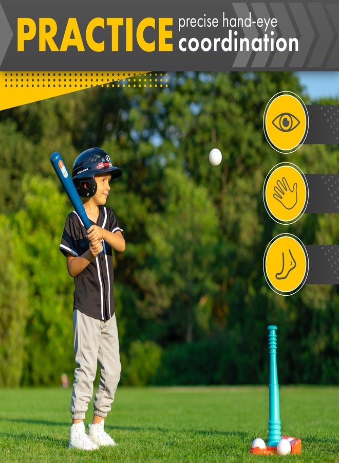 TOMLEON T Ball Stand for Kids and Toddlers 3-5, 5-8. Baseball Set Includes 6 Large Balls, an Adjustable Tball Batting Tee, and a Storage Net. Kids Bat & Teeball, T-Ball Sets for Kids - Image 4