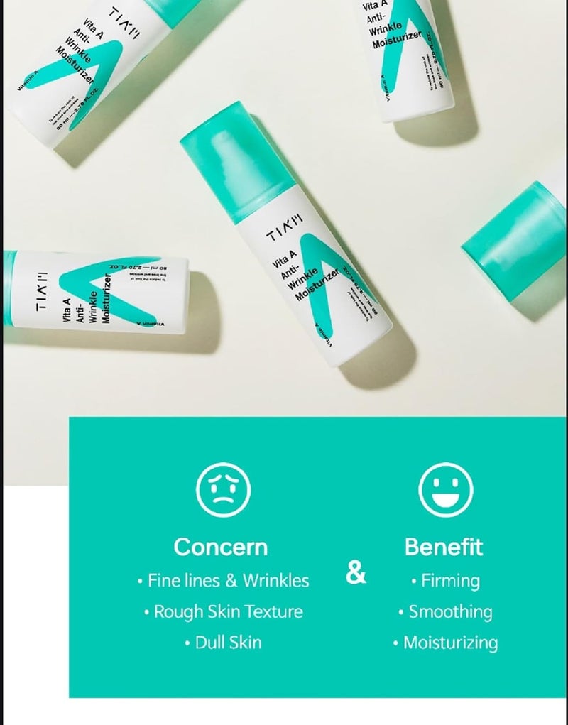 TIA'M TIAM Vita A AntiWrinkle Moisturizer 80ml 11 Retinyl Palmitate  1 Fish Collagen Korean AntiAging Face Cream for Fine Lines Wrinkles  Firmness - Image 2