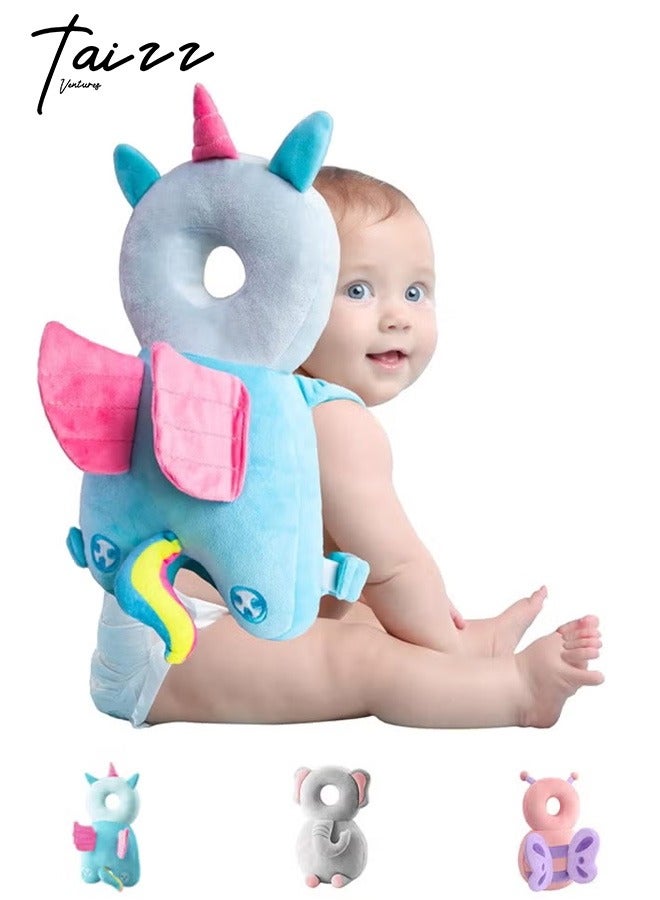 Taizz Ventures Baby Walker Head Protector - Adjustable Baby Head & Back Safety Cushion Backpack for Toddlers - Suitable for Ages 6 to 24 Months - Angel Blue  - Image 1