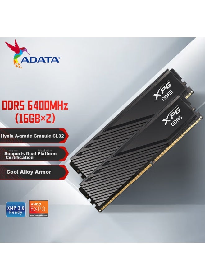 Adata 32gb Kit Ddr5 6400 Desktop Memory Module Hynix A-die Chips Xpg Weilong D300 C32 - Image 1