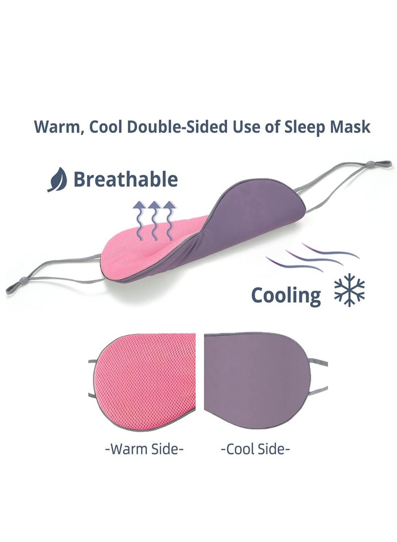 SYOSI Sleeping Mask 2 Pack, Warm, Cool Double Sided Use of Sleep Mask, Super Soft Blindfold with Adjustable Strap, Block Out Light, Comfort Sleep Eye Mask for Travel Meditation Nap - Image 2