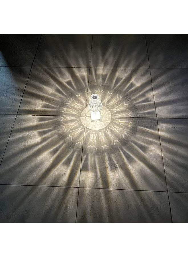 Arabest USB Rechargeable Acrylic Diamond Table Lamp Clear 26cm - Image 3