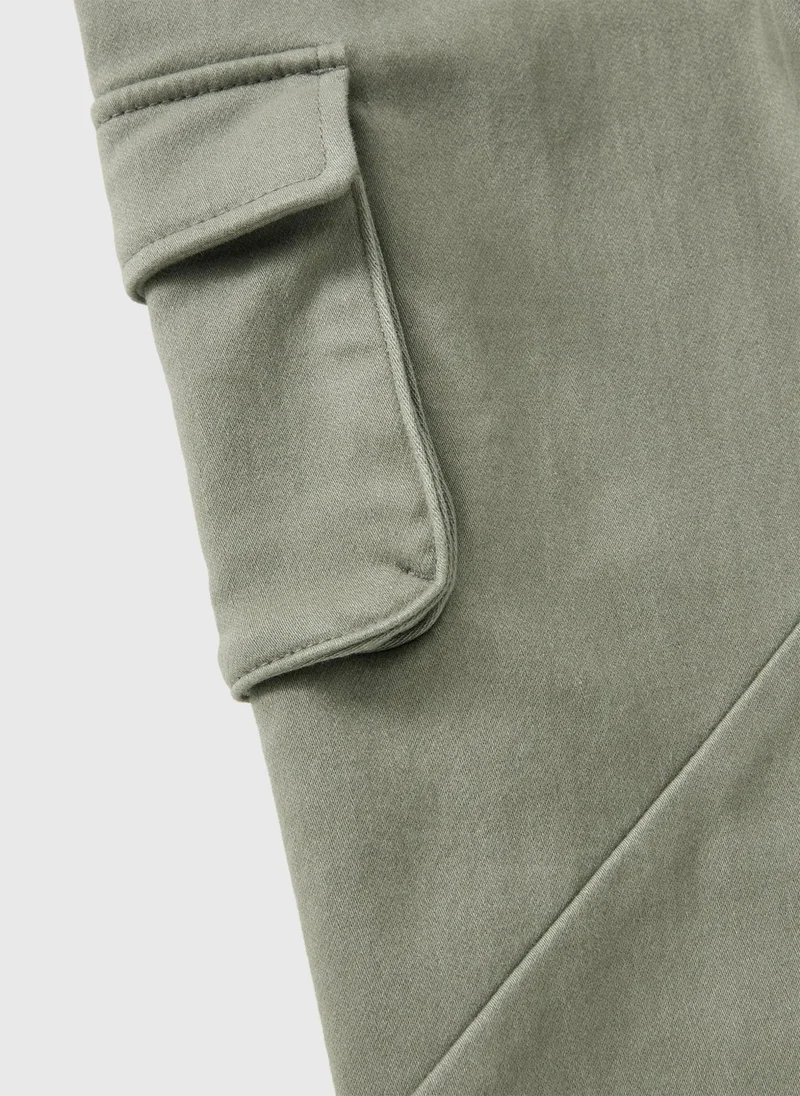 Matalan Boys Sage Green Twill Cargo Trousers