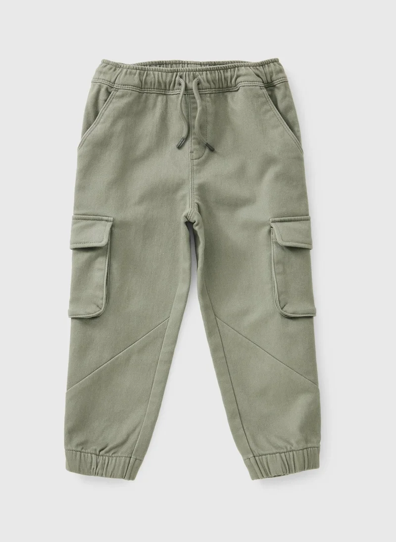 Matalan Boys Sage Green Twill Cargo Trousers